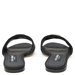 Black Polyester Slippers