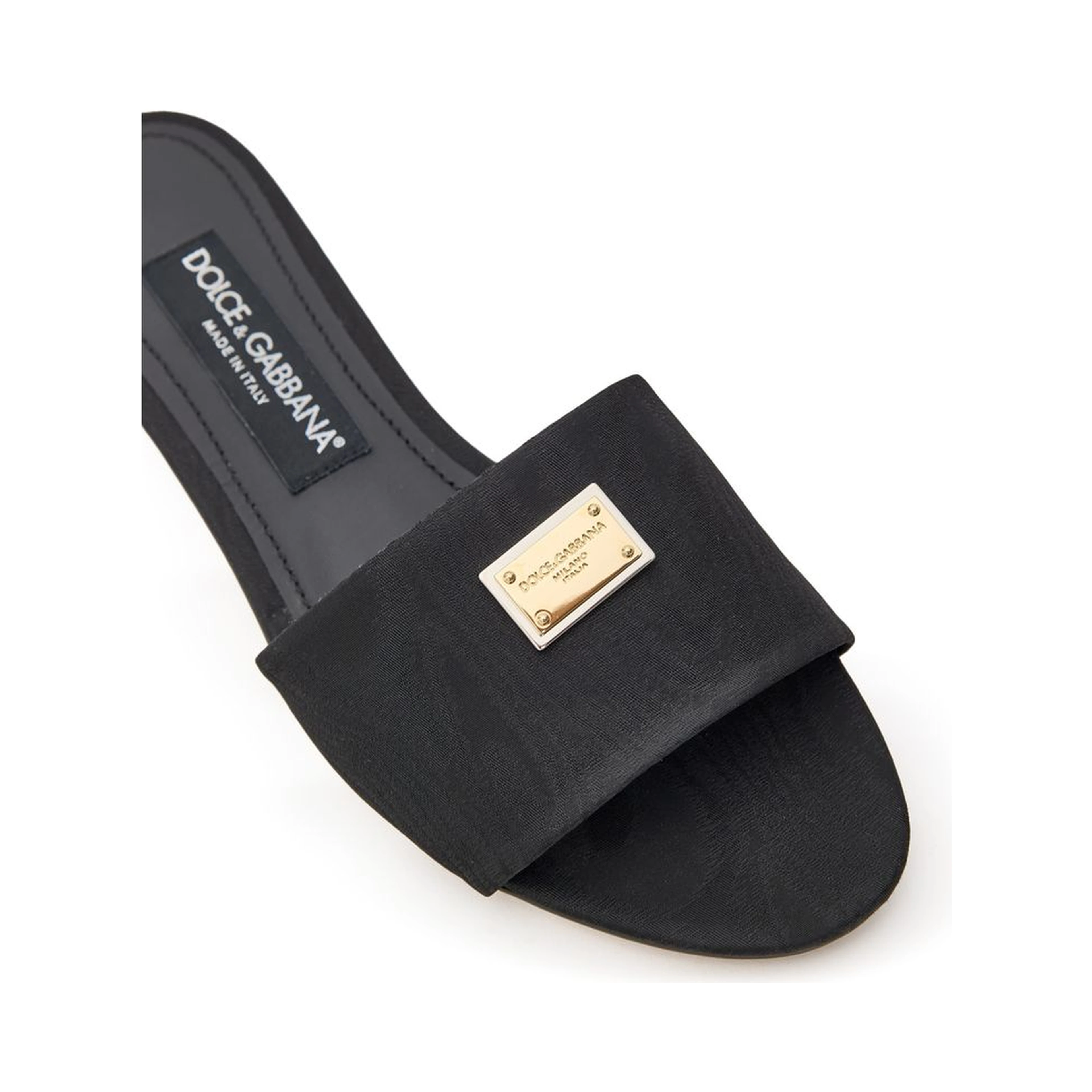 Black Polyester Slippers