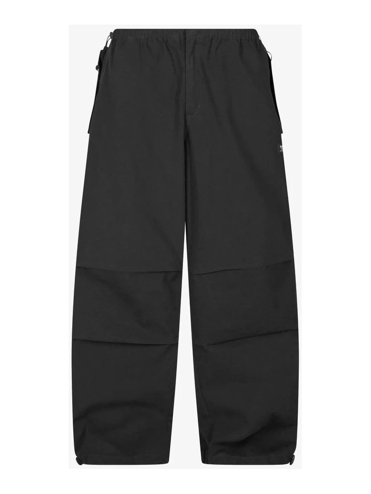 Black Cotton Casual Pants