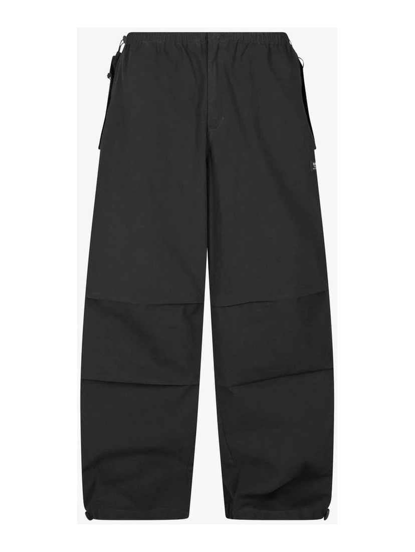 Black Cotton Casual Pants