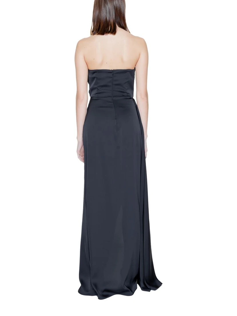 Black Polyester Long Dress