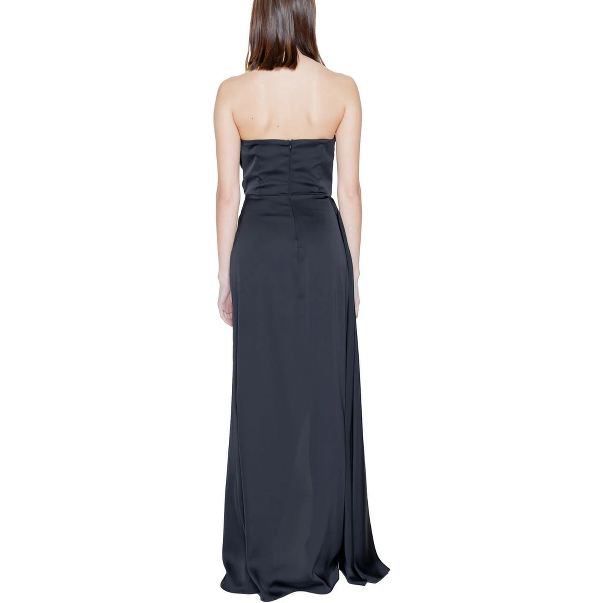 Black Polyester Long Dress