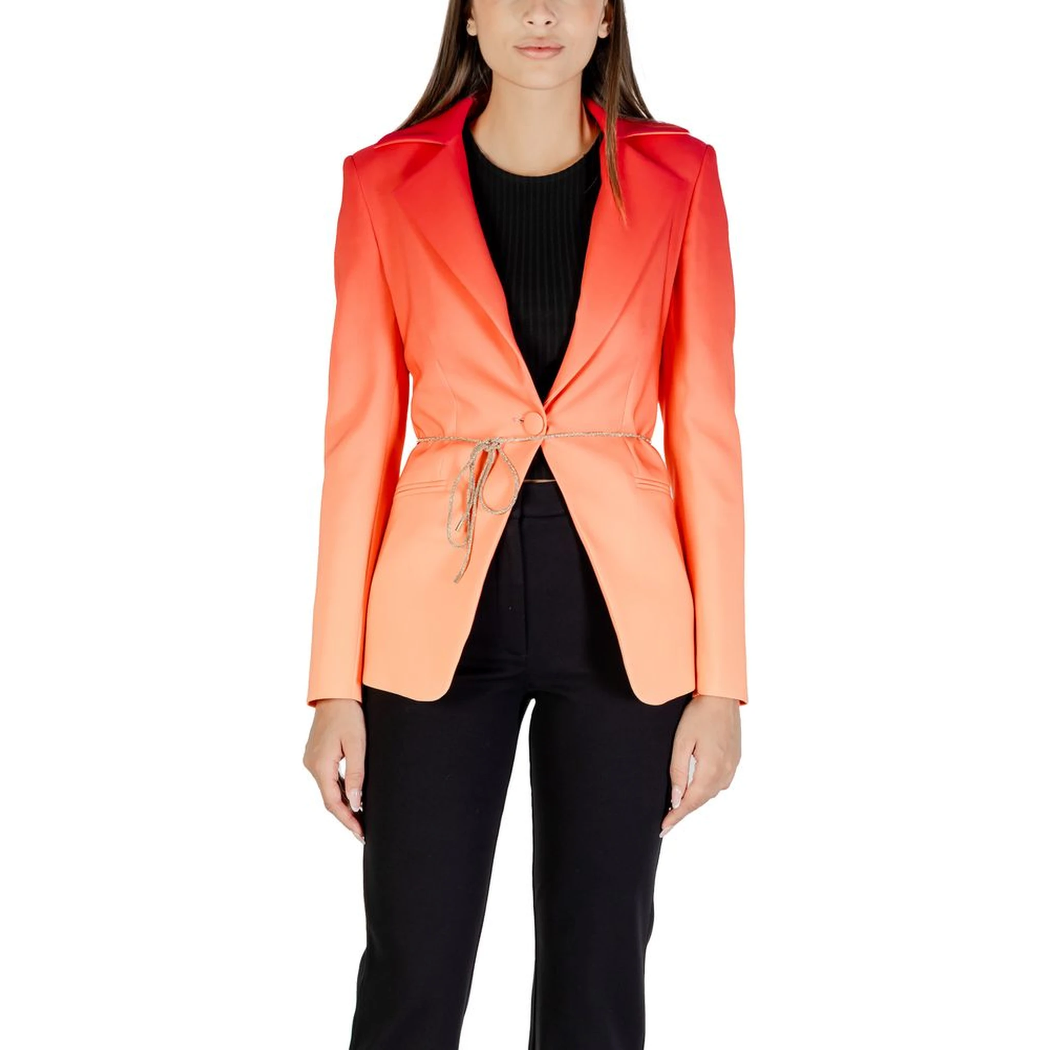 Orange Polyester Blazer