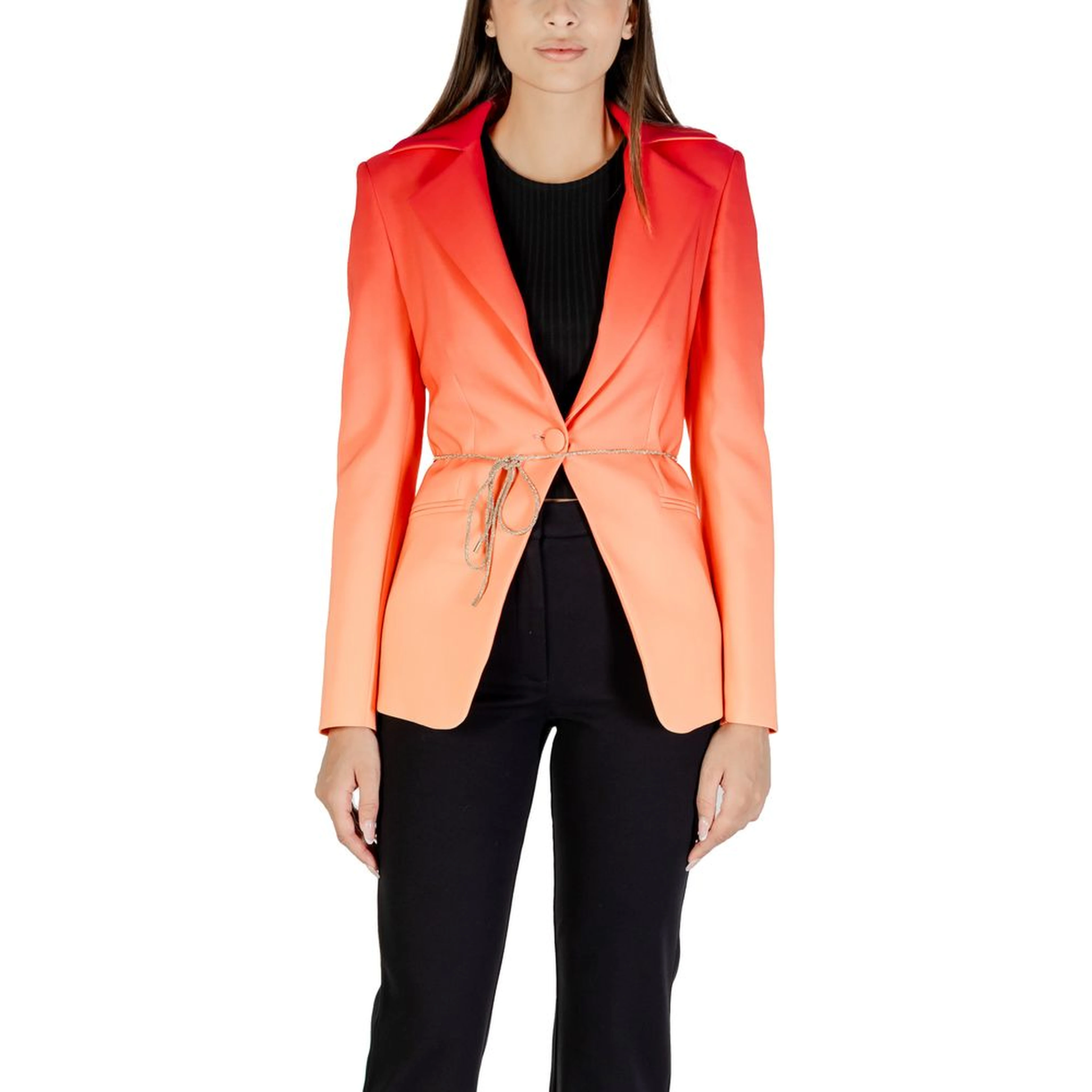 Orange Polyester Blazer