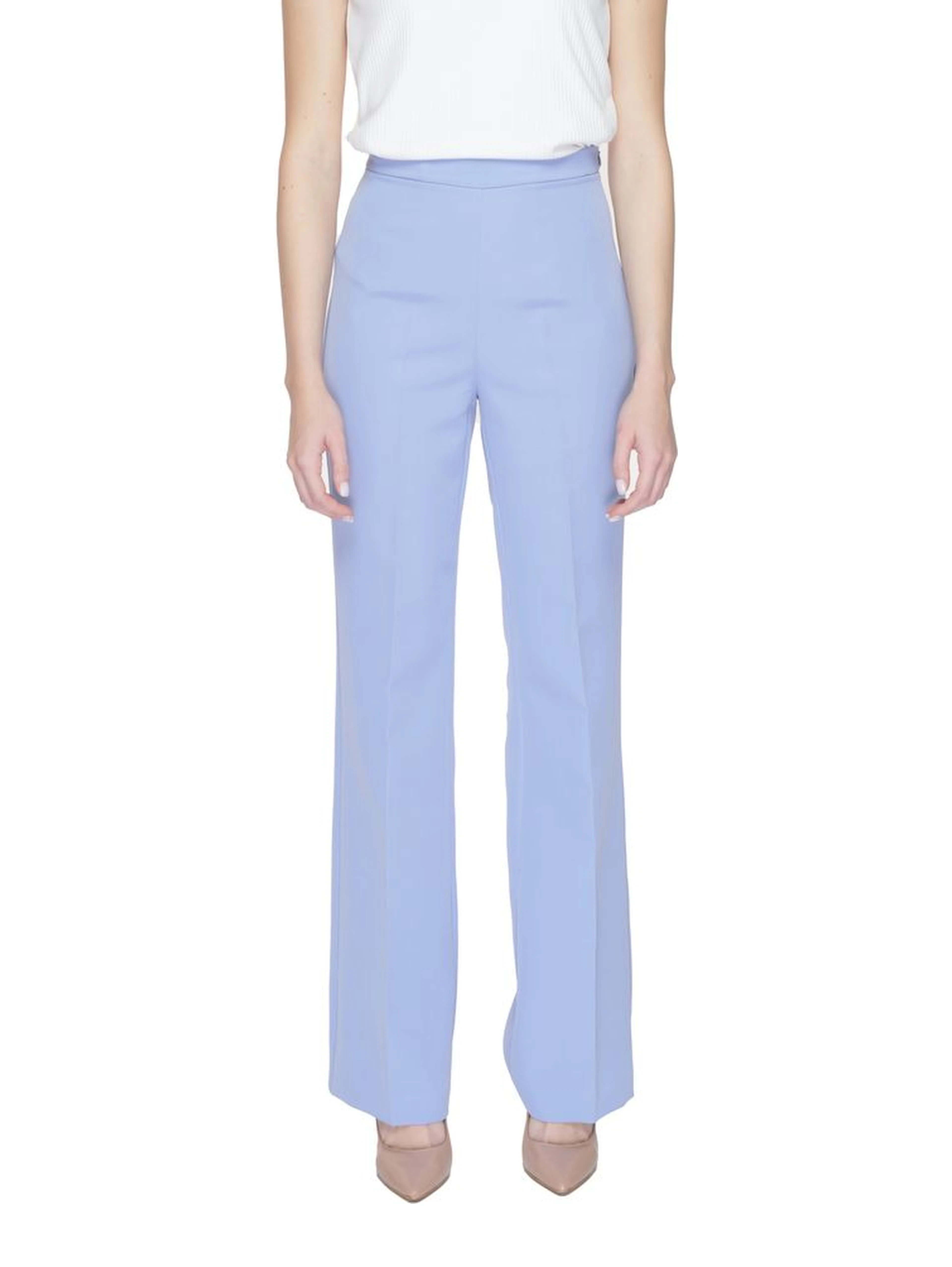 Purple Polyester Casual Pants