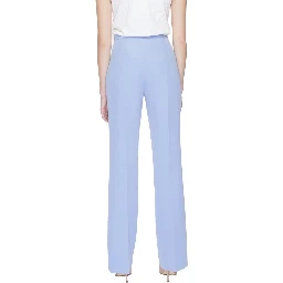 Purple Polyester Casual Pants