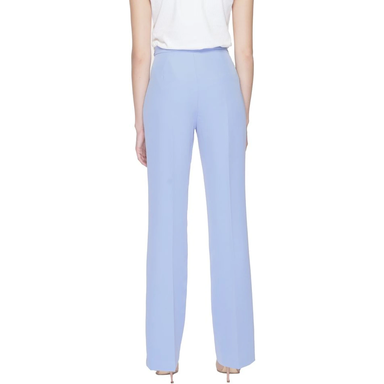 Purple Polyester Casual Pants