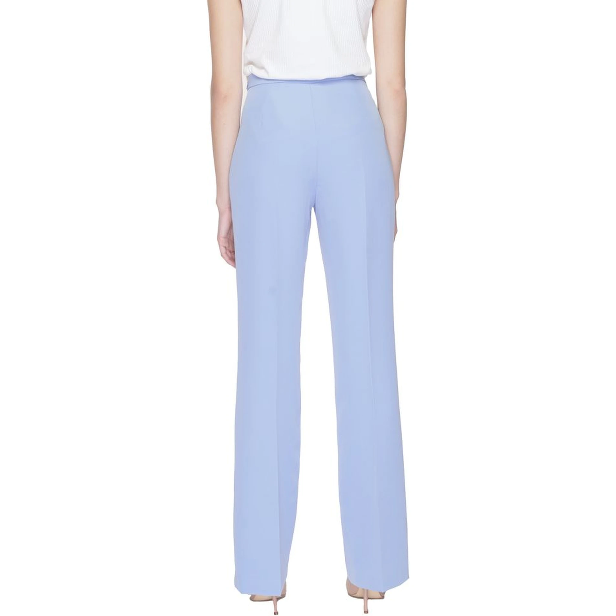 Purple Polyester Casual Pants