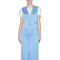 Blue Polyester Waistcoat