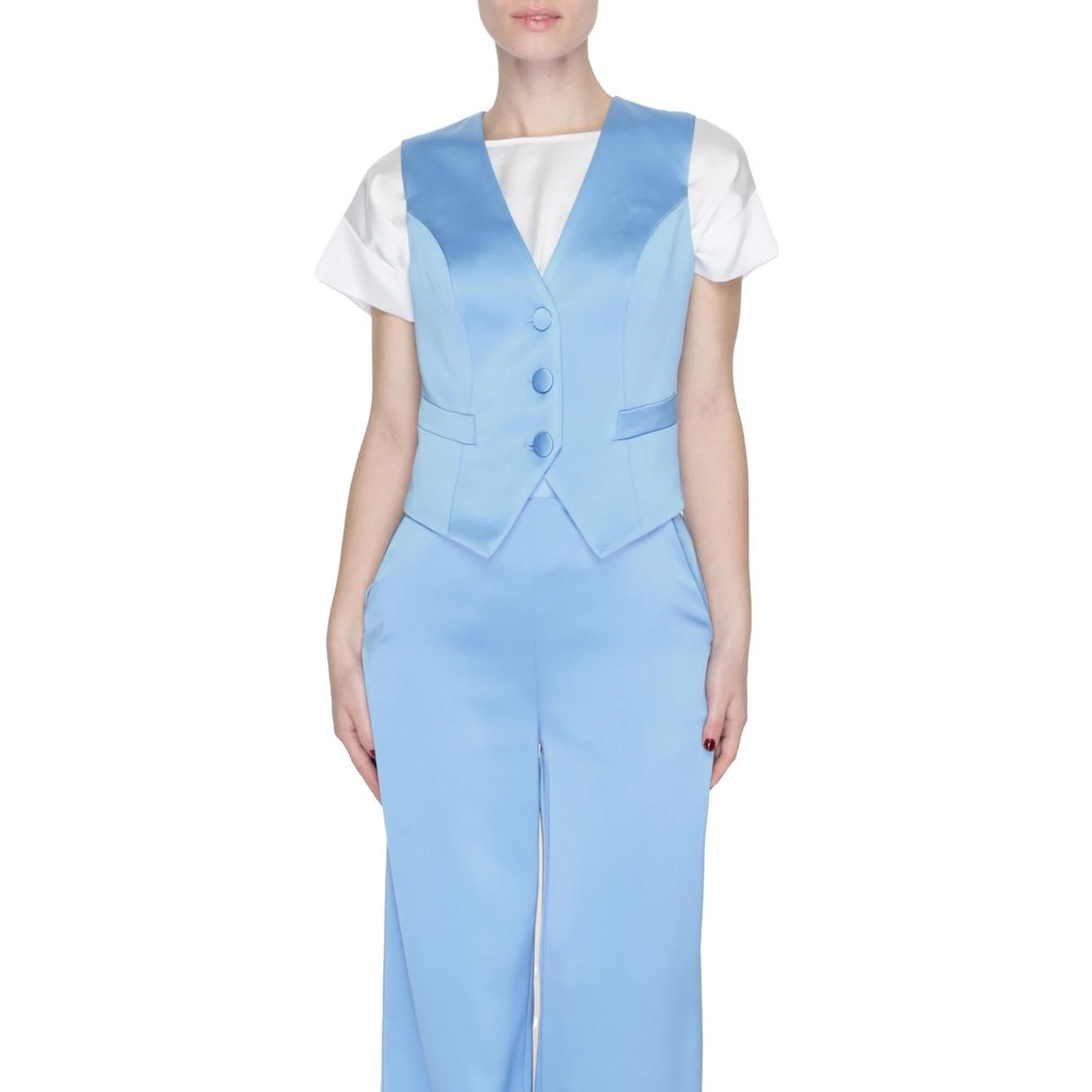 Blue Polyester Waistcoat