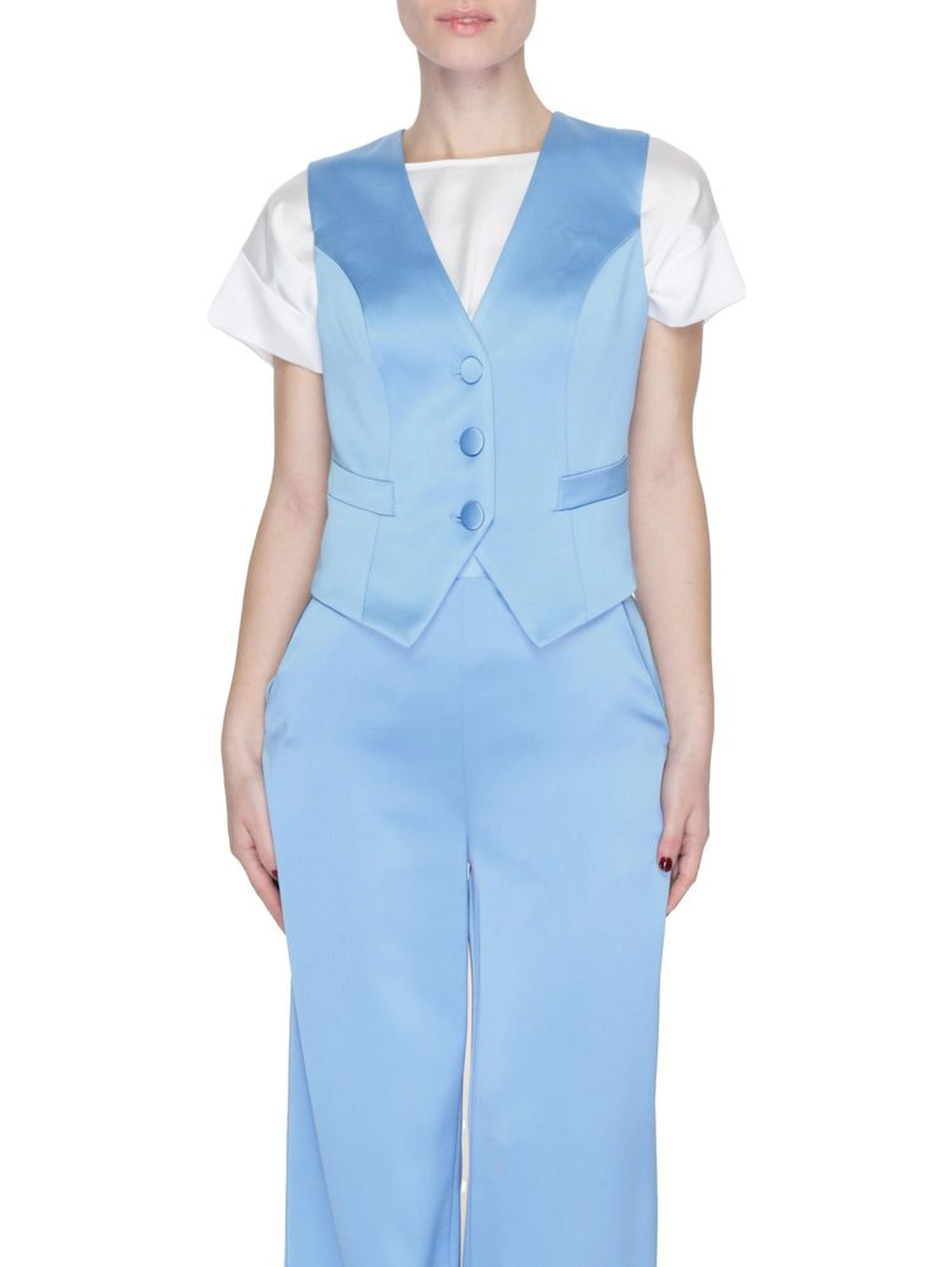 Blue Polyester Waistcoat