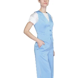 Blue Polyester Waistcoat
