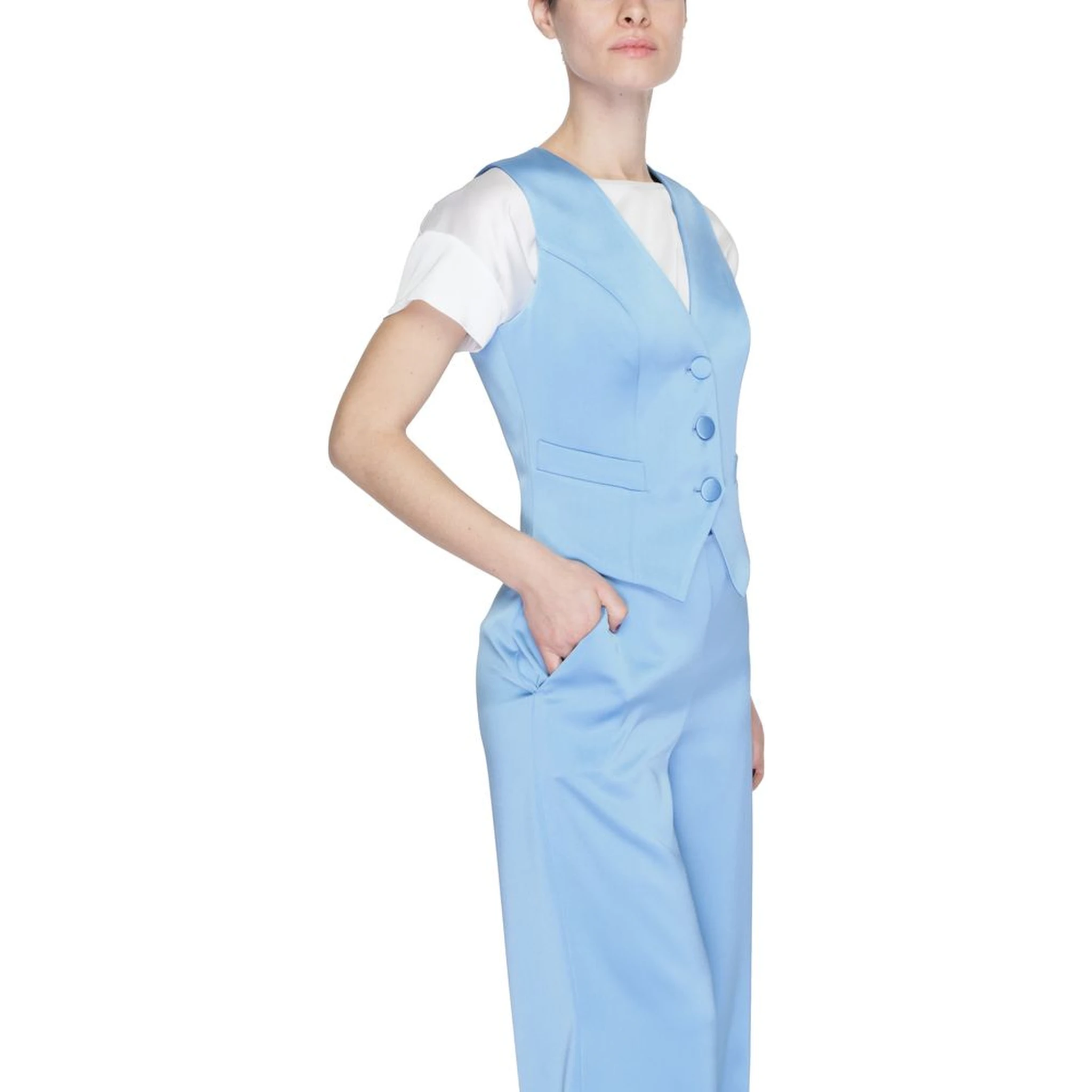 Blue Polyester Waistcoat
