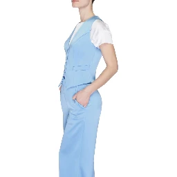 Blue Polyester Waistcoat