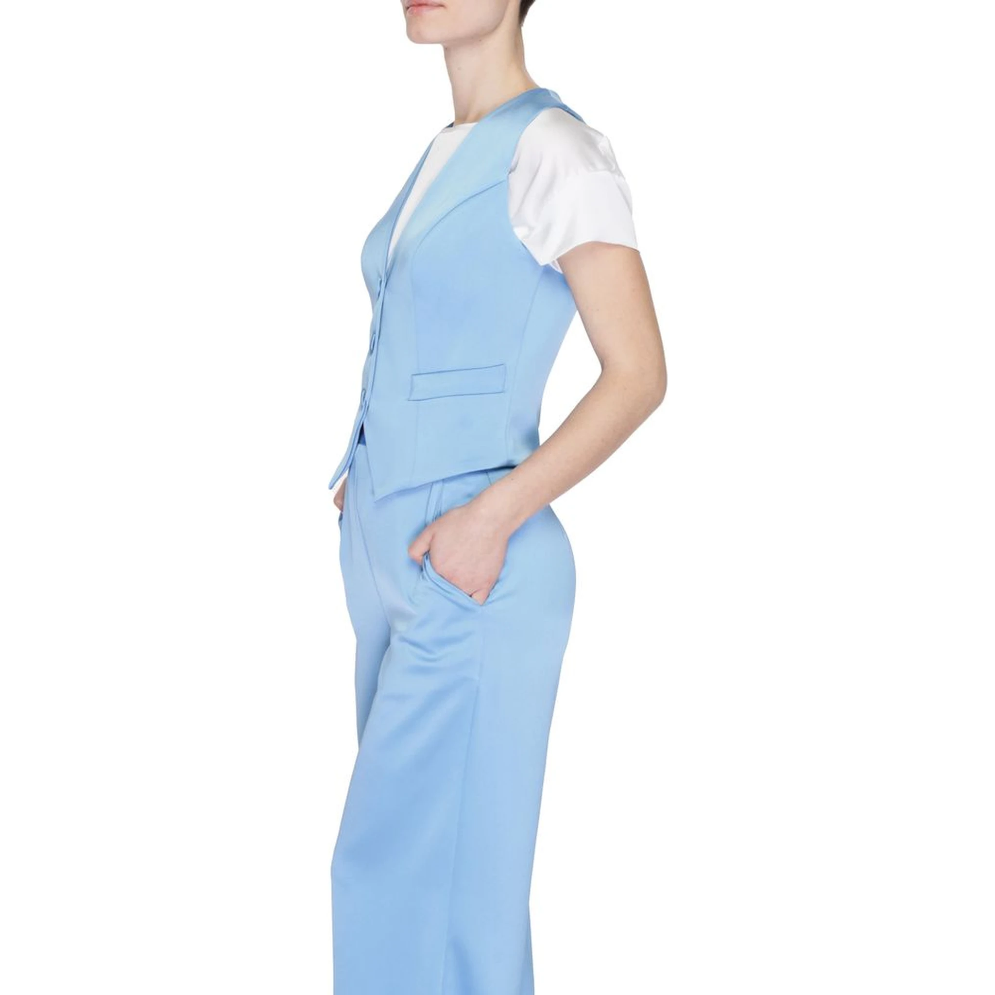Blue Polyester Waistcoat