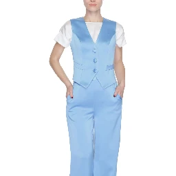 Blue Polyester Waistcoat