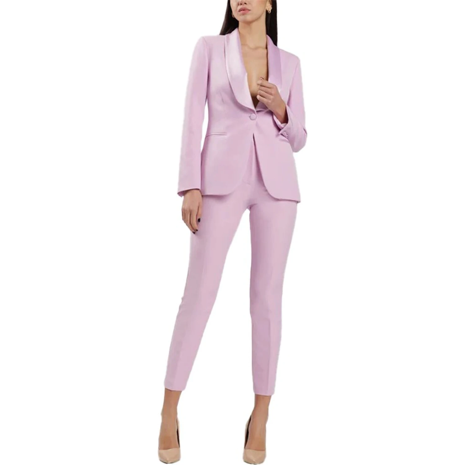Purple Polyester Pants