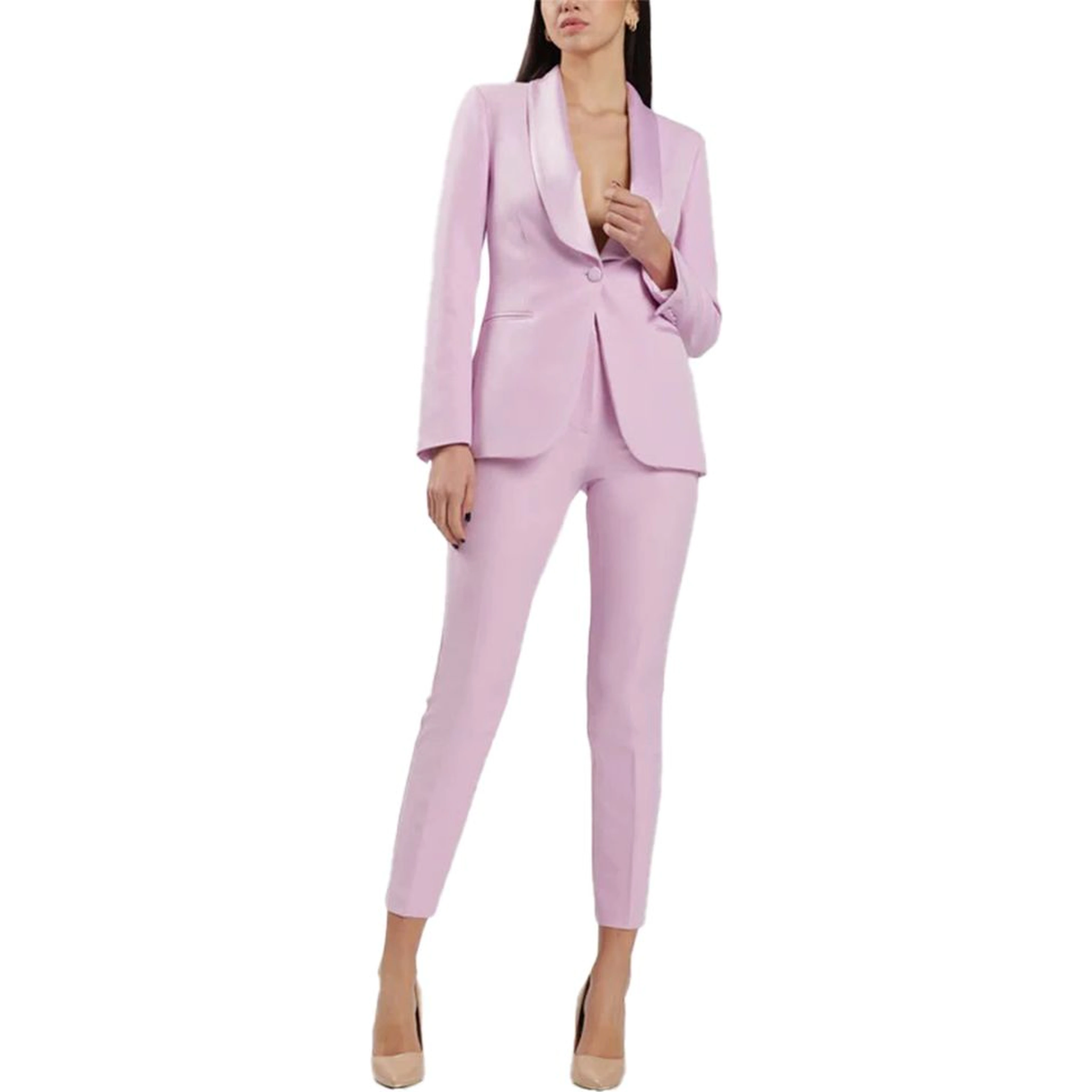 Purple Polyester Pants
