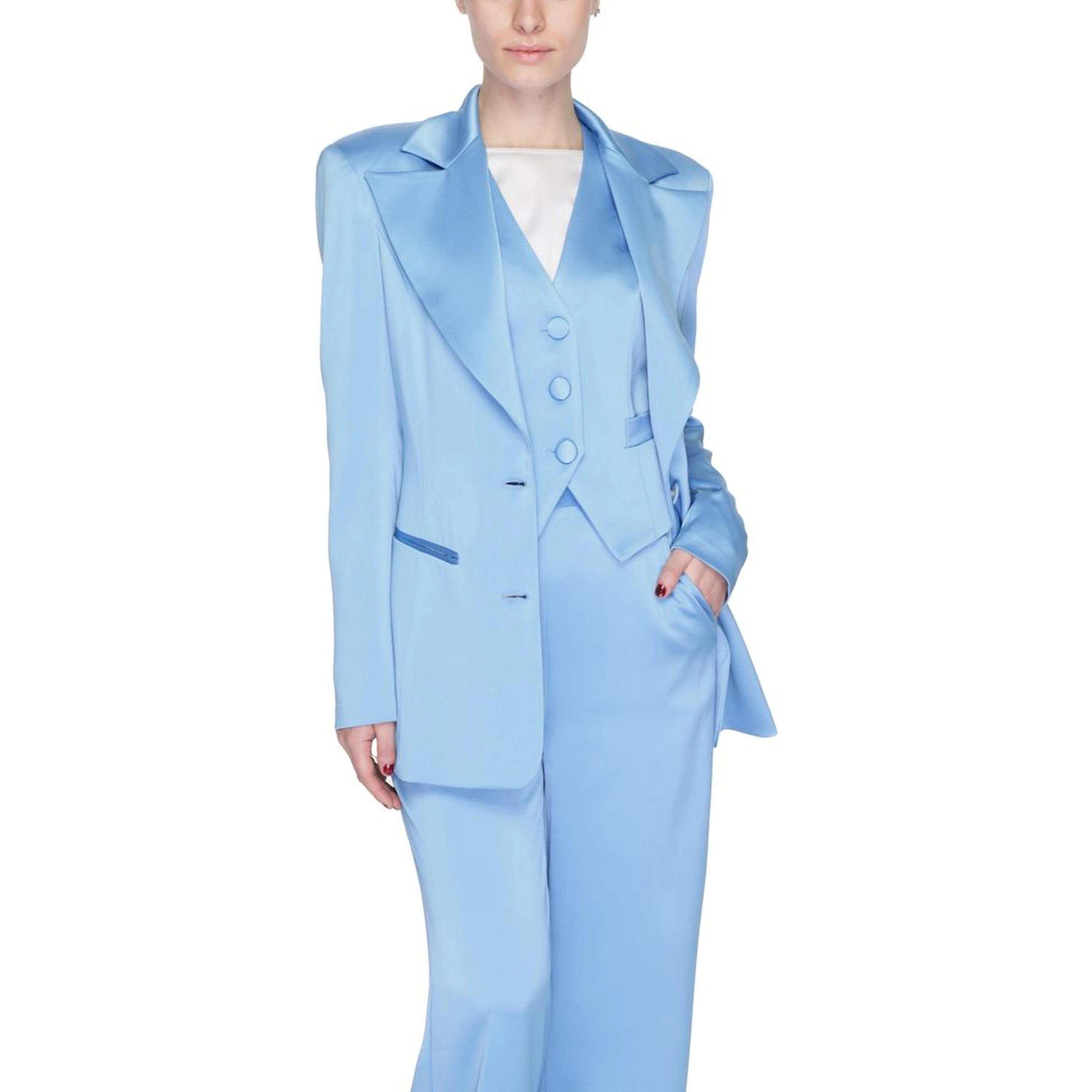 Blue Polyester Blazer
