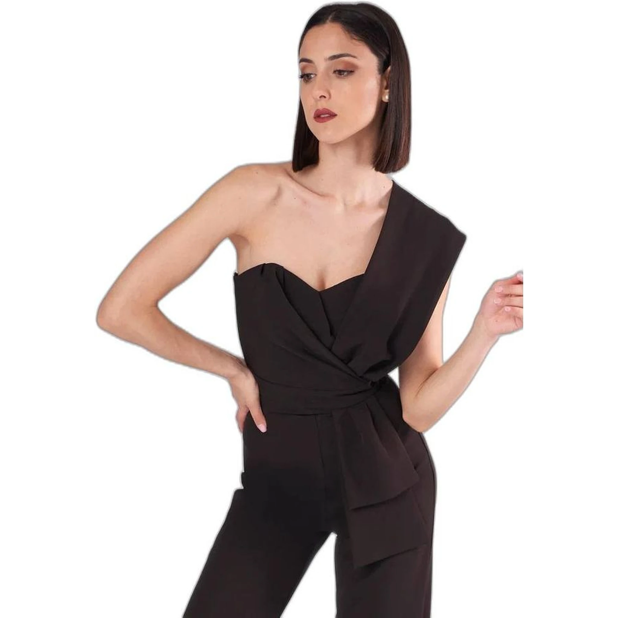 Black Polyester Jumpsuit