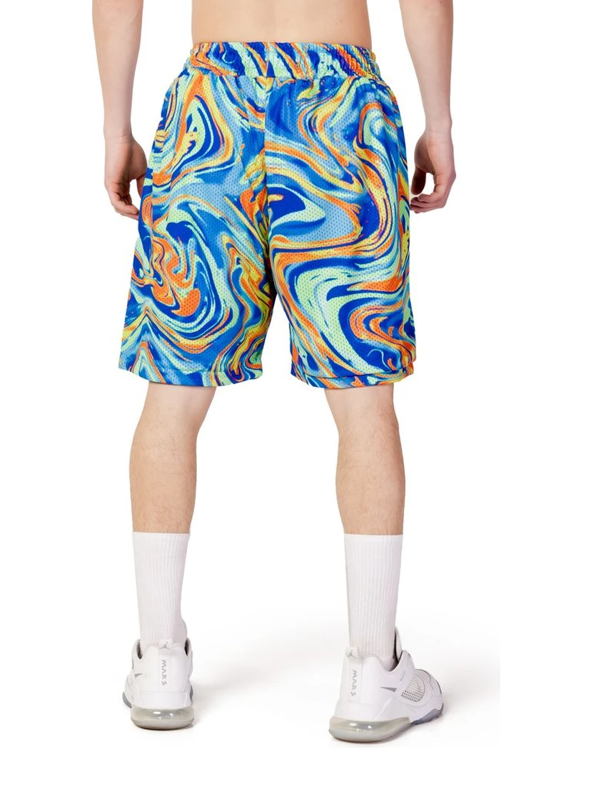 Blue Polyester Bermuda Shorts