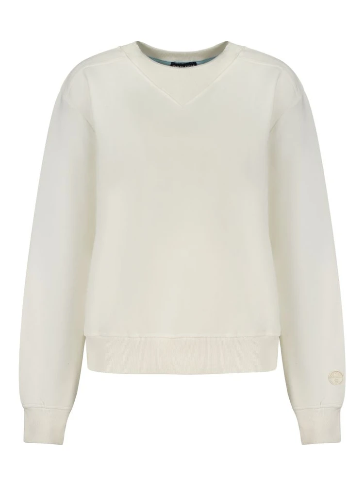 Bianco Cotton Women Sweatshirt
