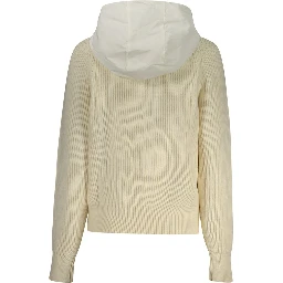 White Polyester Women Cardigan
