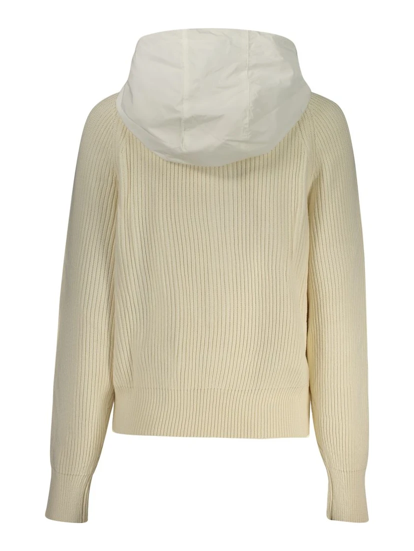 White Polyester Women Cardigan