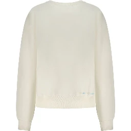 Bianco Cotton Women Sweatshirt