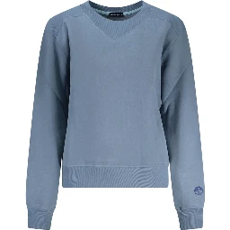 Blue Cotton Women Sweatshirt
