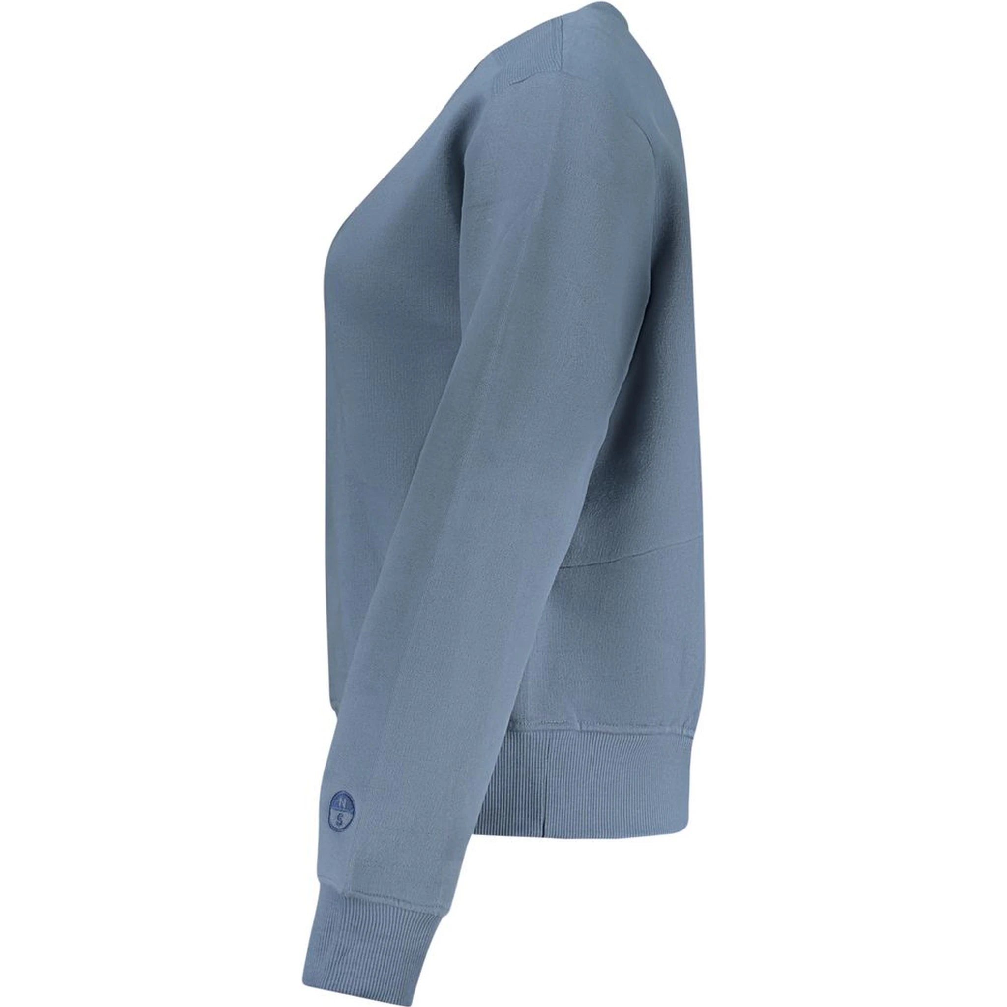 Blue Cotton Women Sweatshirt