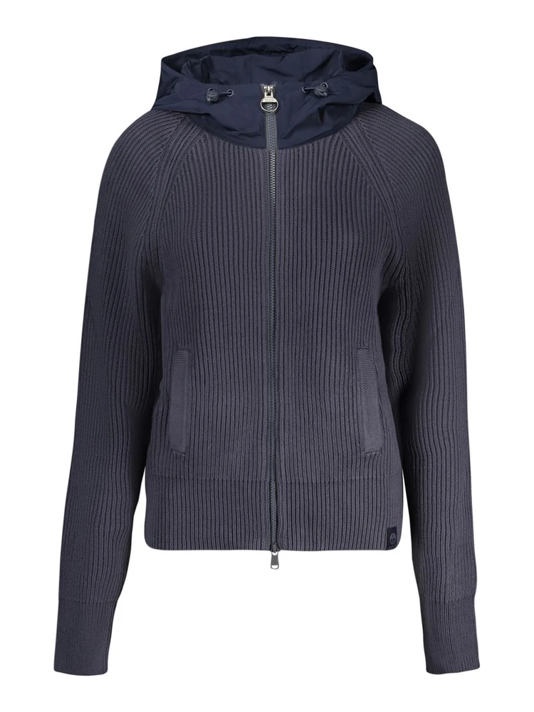 Blu Polyester Women Cardigan