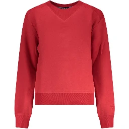 Red Cotton Women Sweatshirt