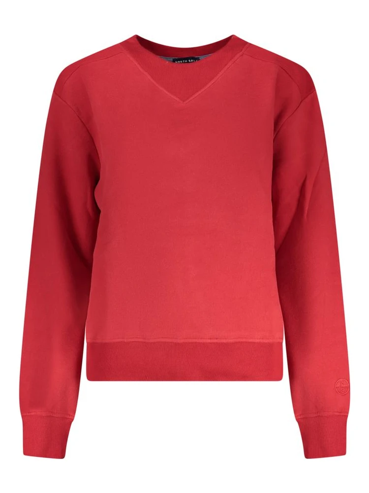 Red Cotton Women Sweatshirt