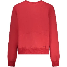 Red Cotton Women Sweatshirt