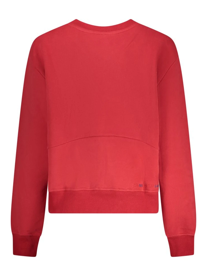 Red Cotton Women Sweatshirt