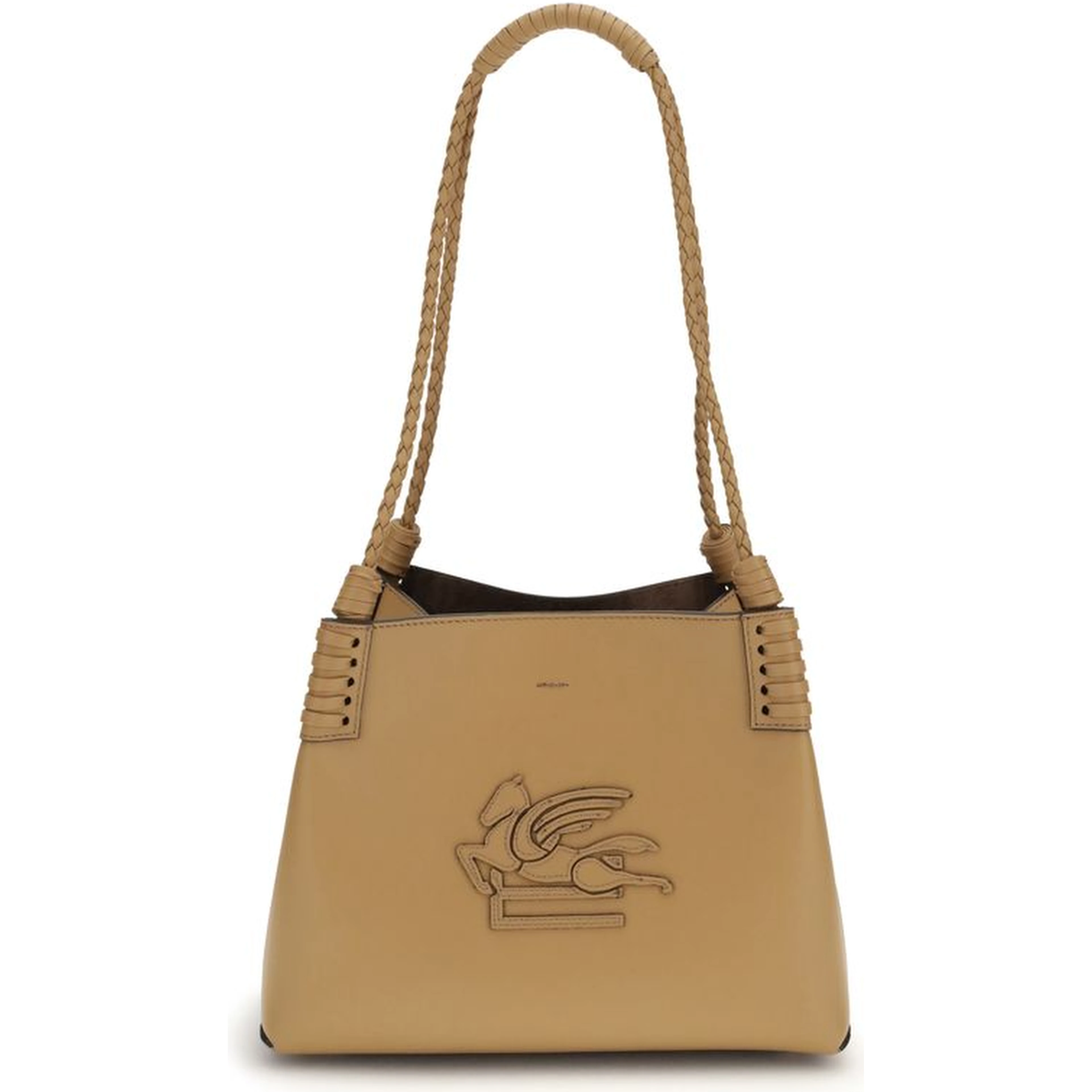 Beige Calf Leather Bos Taurus Shoulder Bag