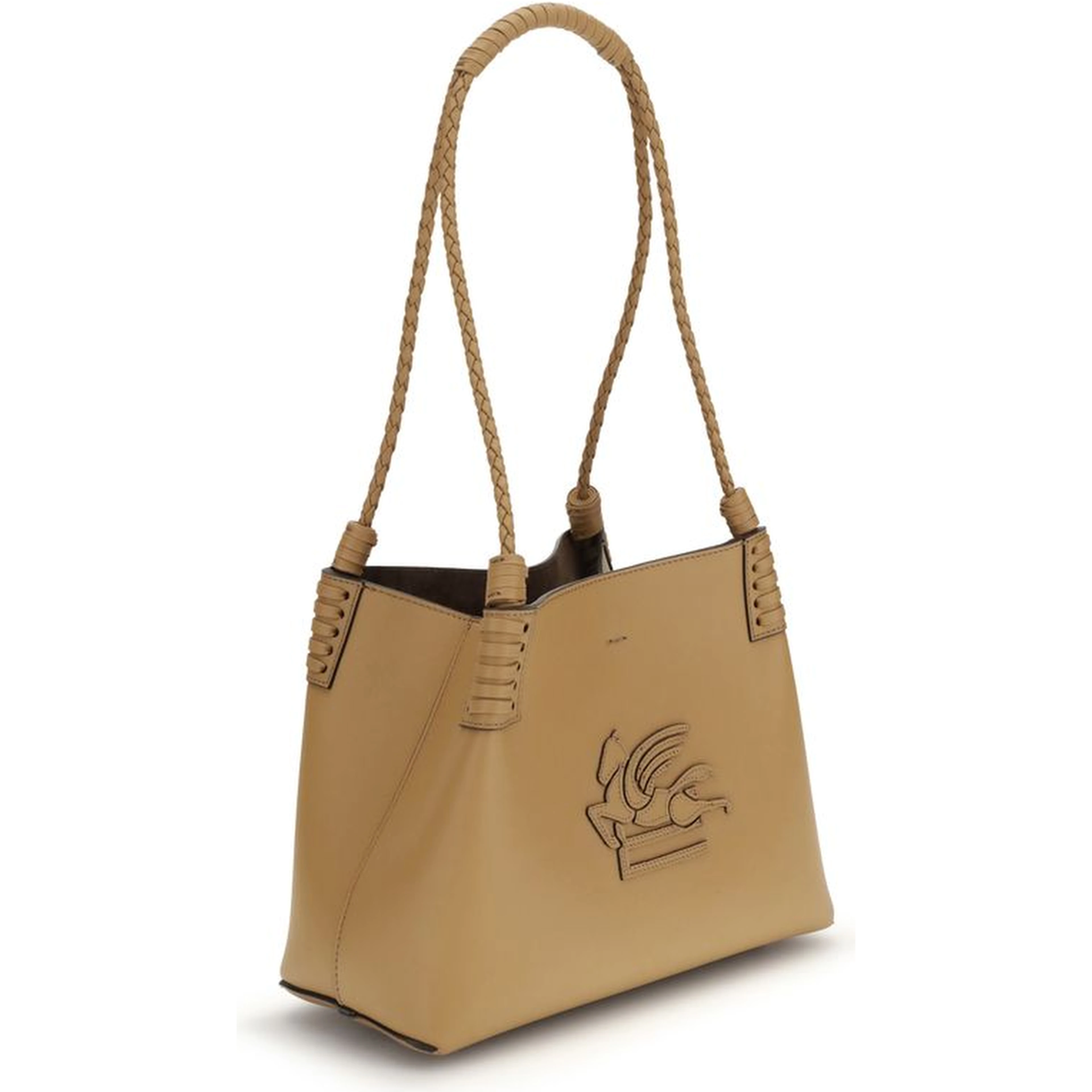 Beige Calf Leather Bos Taurus Shoulder Bag