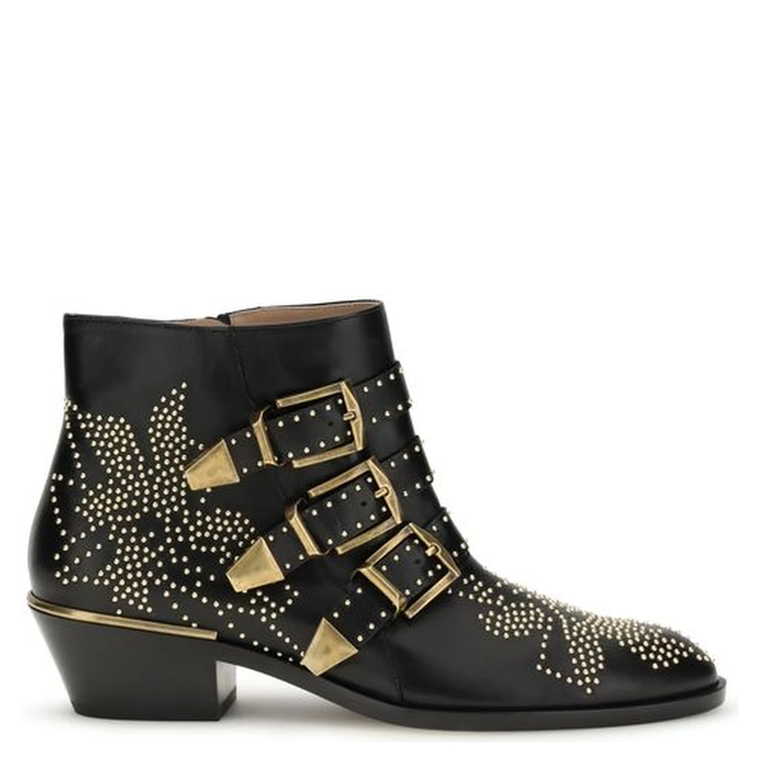 Black Calf Leather Bos Taurus Lace-Up Boots