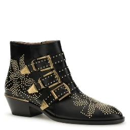 Black Calf Leather Bos Taurus Lace-Up Boots