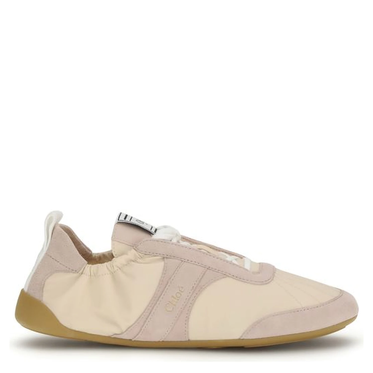 Beige Nylon Athletic Sneakers