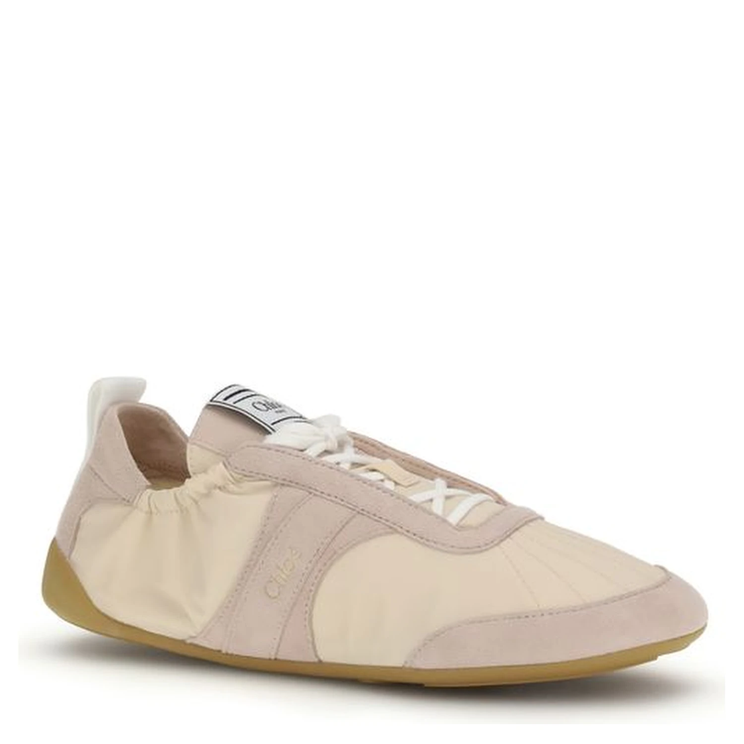 Beige Nylon Athletic Sneakers