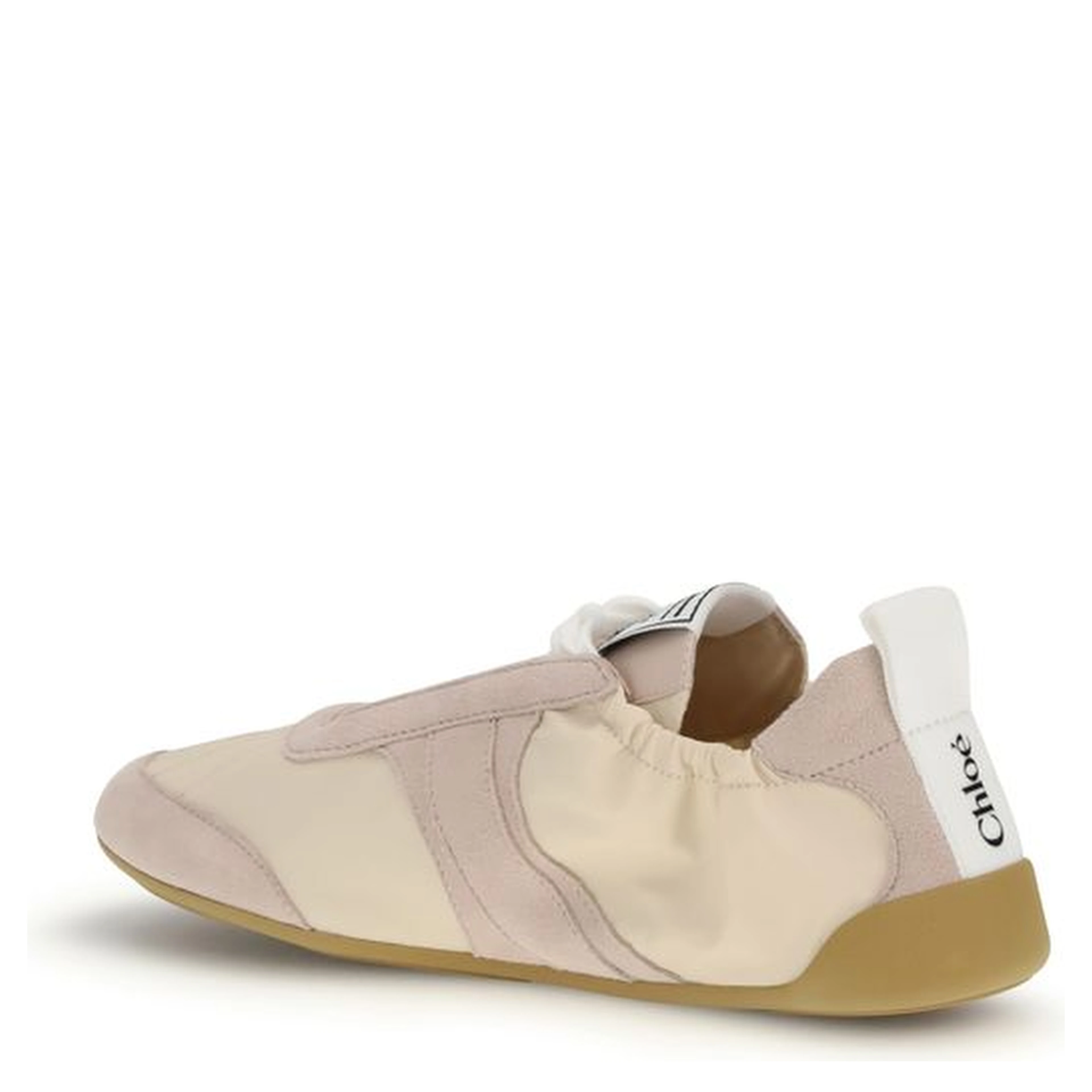 Beige Nylon Athletic Sneakers