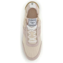Beige Nylon Athletic Sneakers