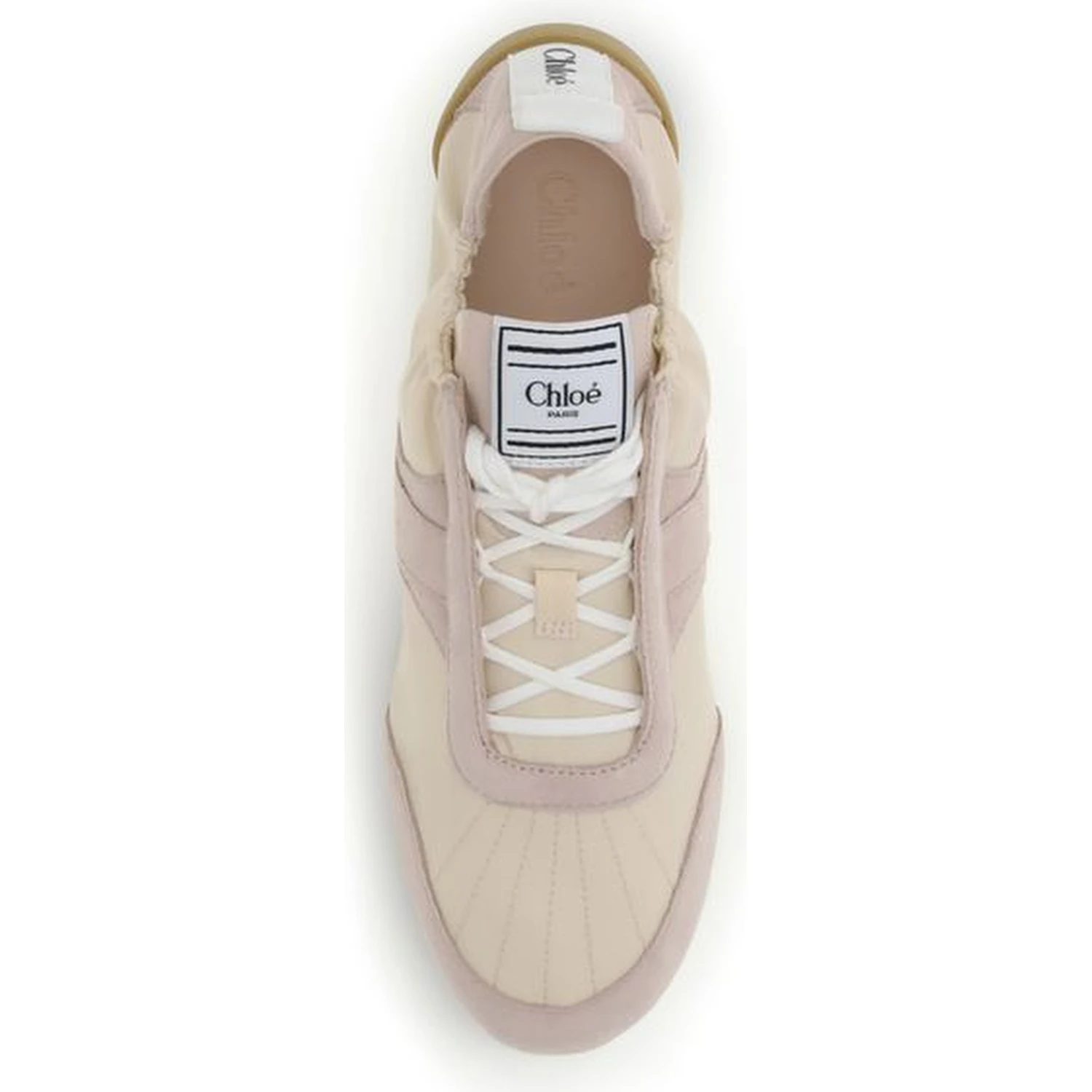 Beige Nylon Athletic Sneakers