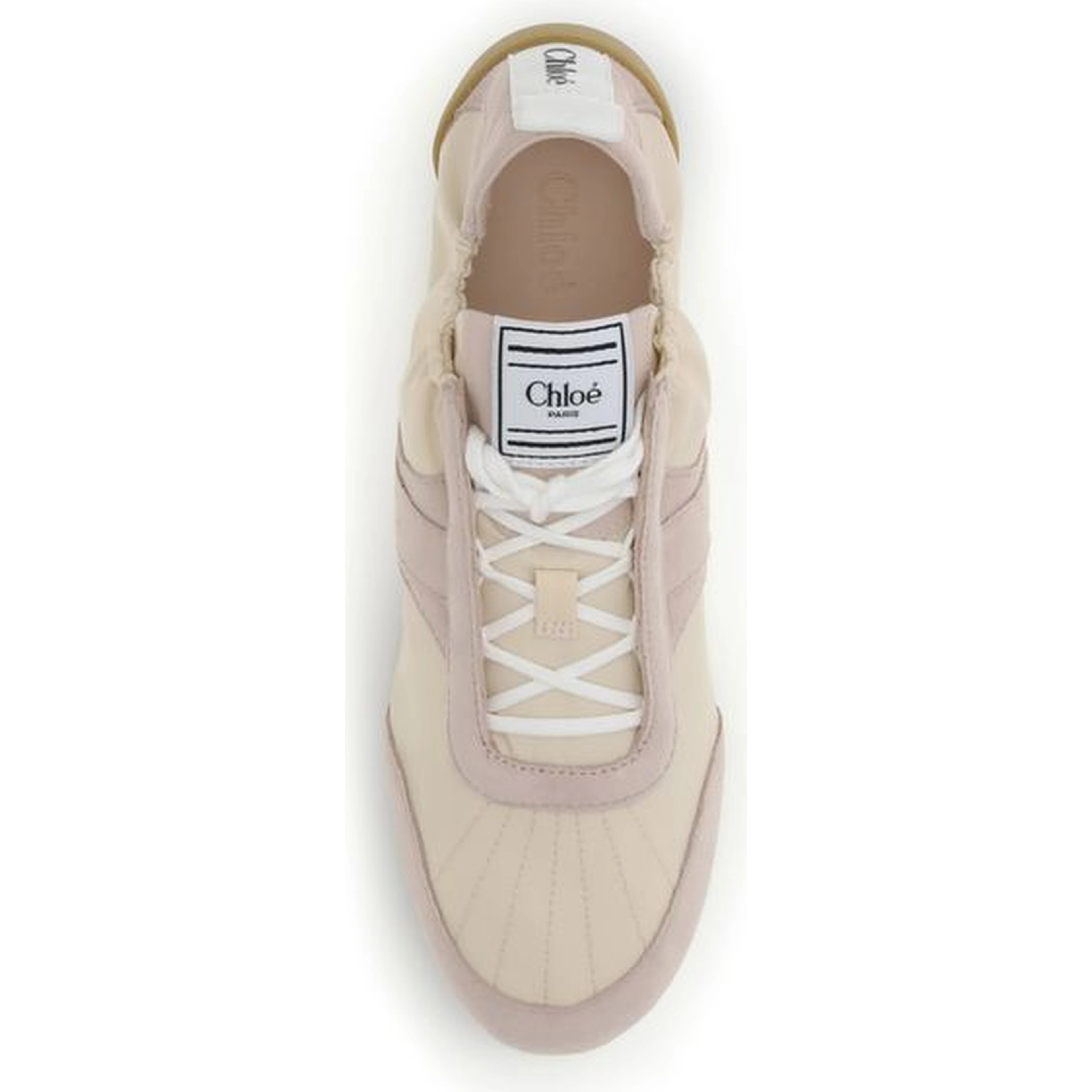 Beige Nylon Athletic Sneakers