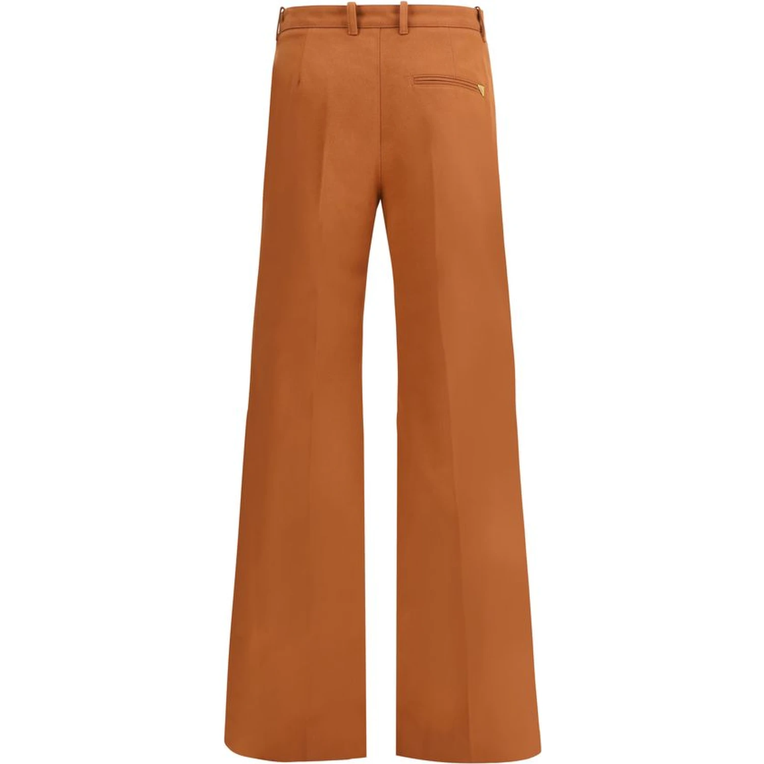 Brown Cotton Flared Pants