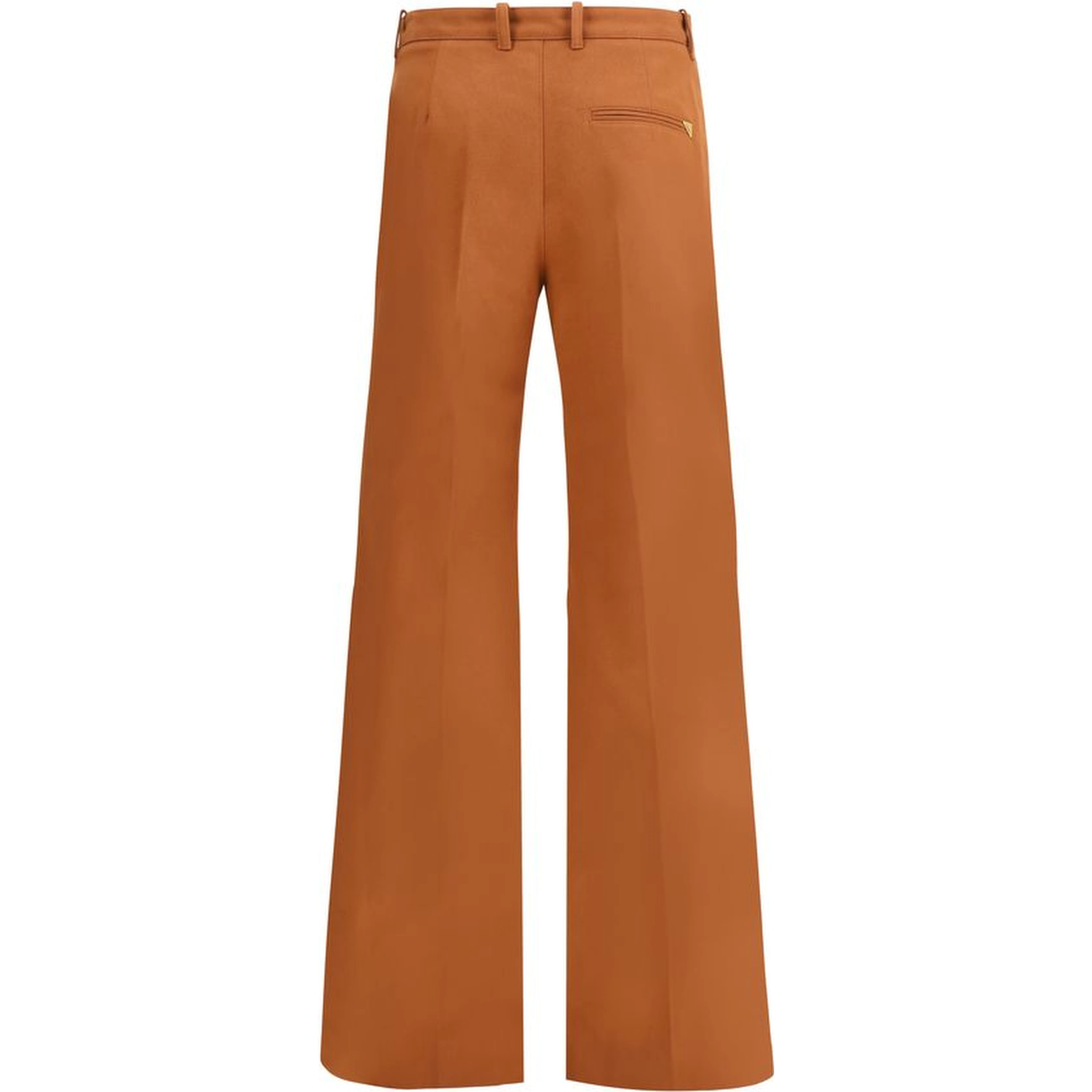 Brown Cotton Flared Pants