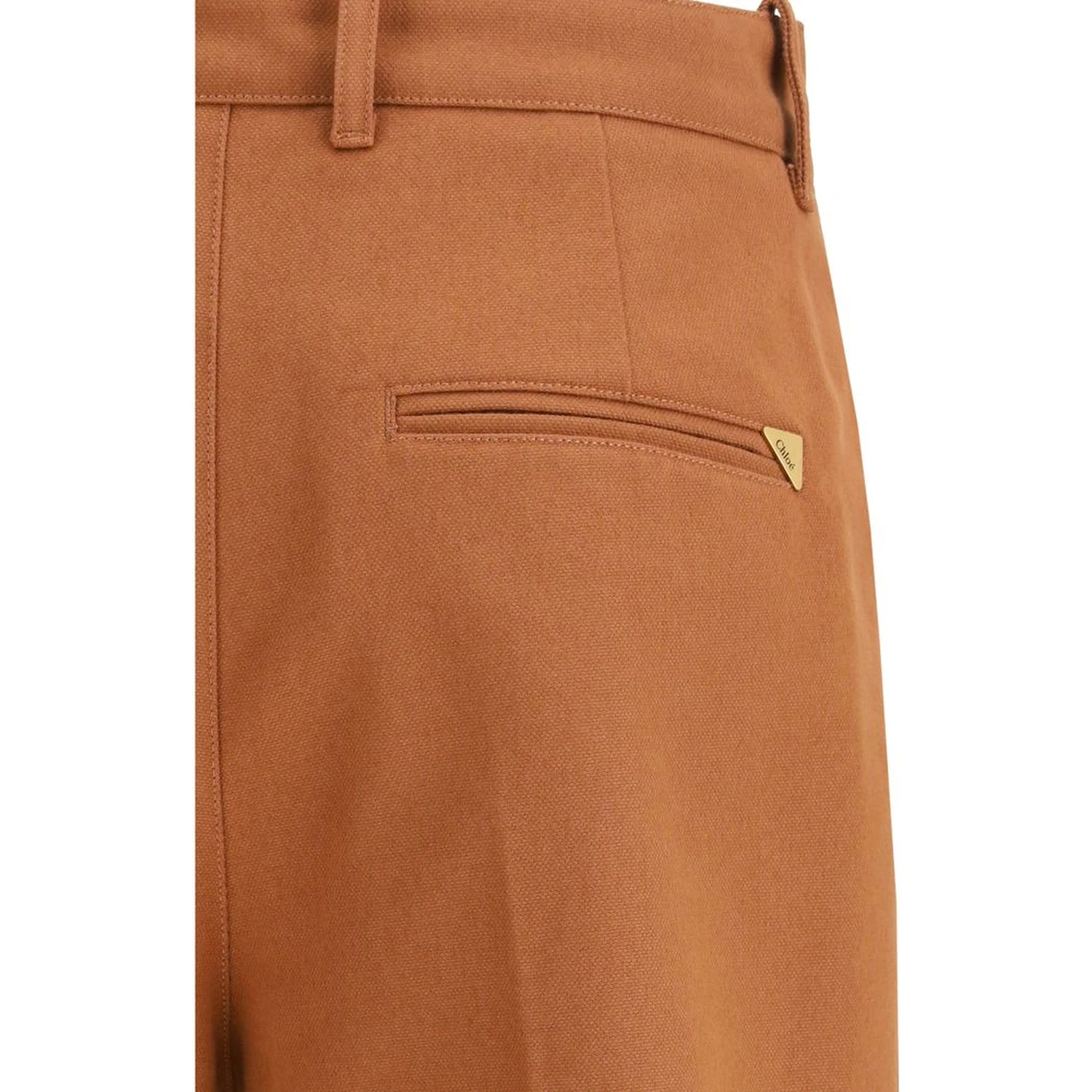 Brown Cotton Flared Pants