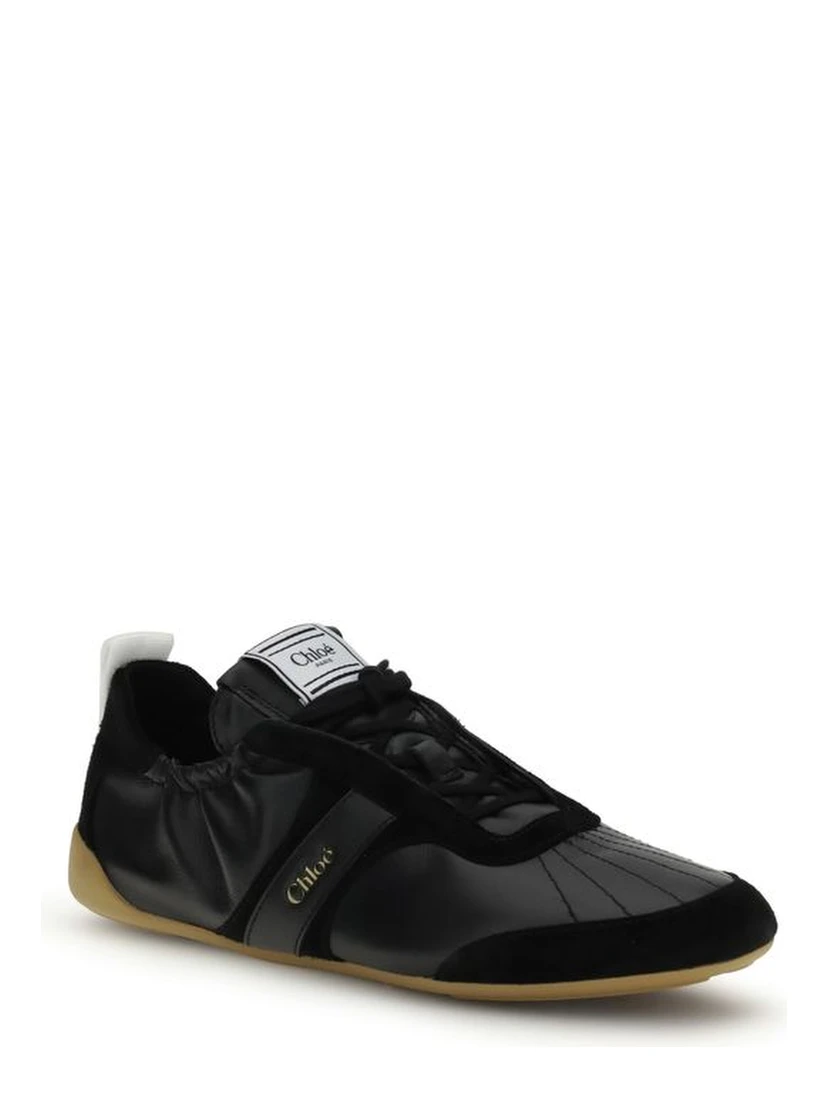 Black Goatskin Athletic Sneakers